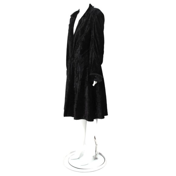 Vintage Y2K JEANNIE NITRO Black Velvet Whimsy Gothic Cloak Long Jacket sz M /005 - Picture 5 of 11